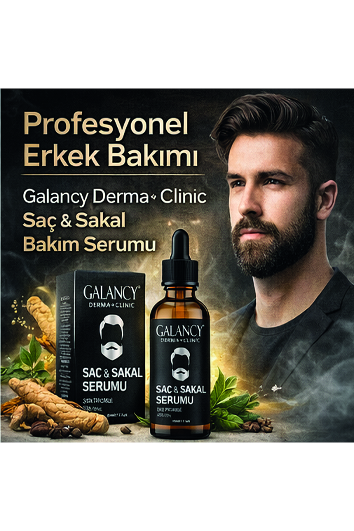 Saç & Sakal Serumu 50 ml – Gür Sakal Çıkarıcı Bakım Serumu, Sakal Uzatma ve Saç Güçlendirme
